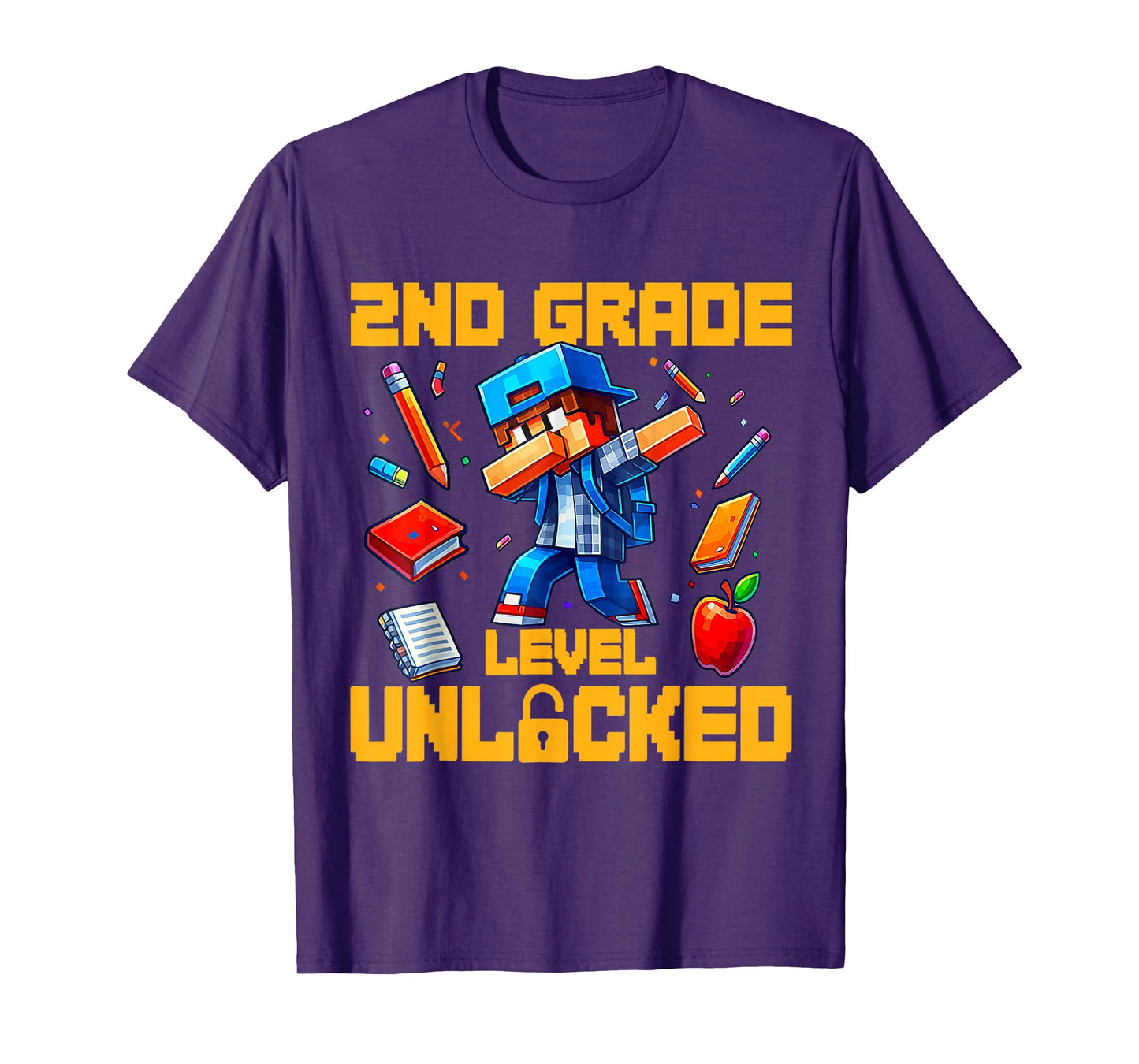 2nd Grade Level Unlocked Dabbing Boys Gamer Back to School T-Shirt