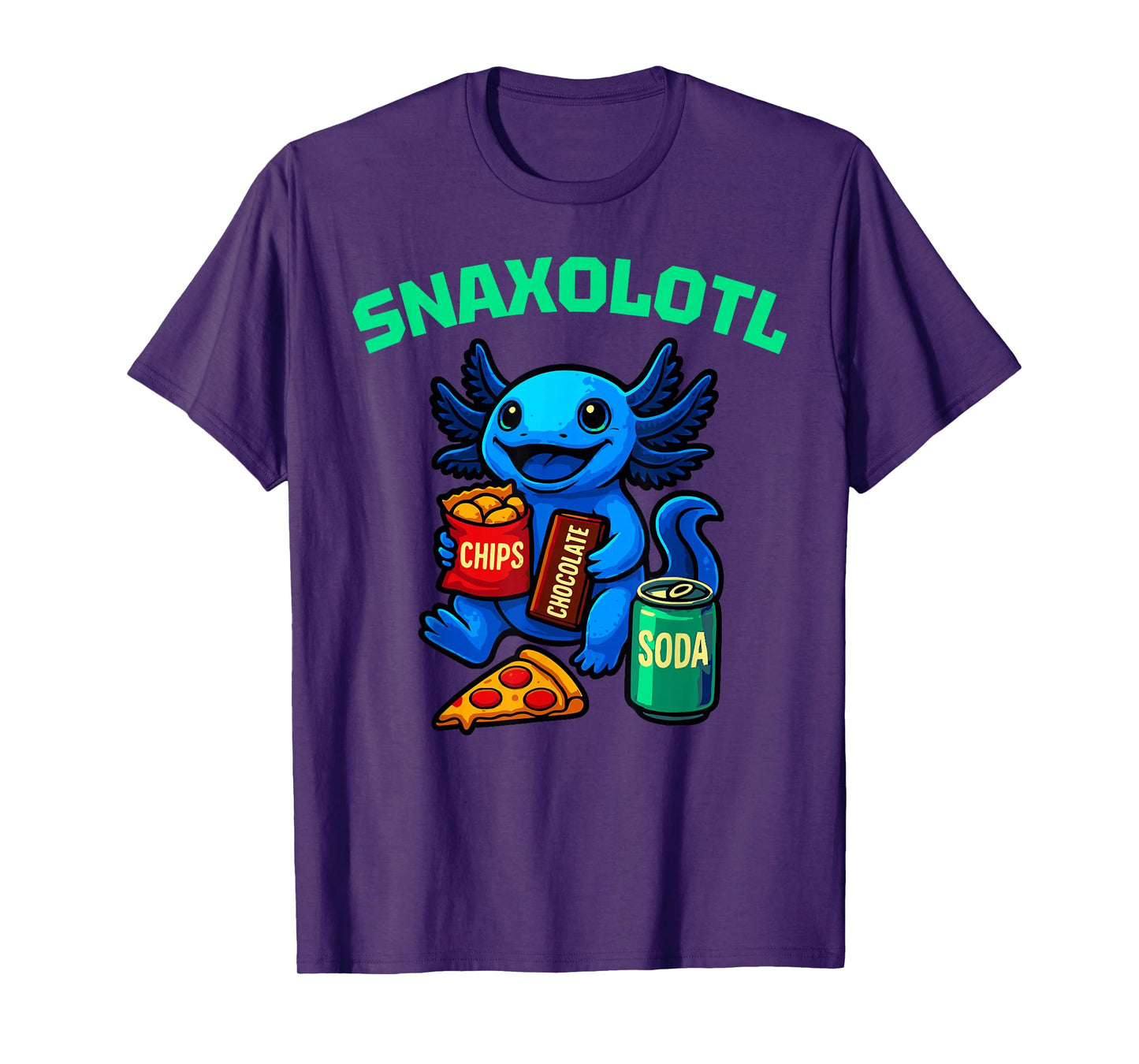 CUTE AXOLOTL Funny Snaxolotl Snacks A Lot Axolotl Kids T-Shirt