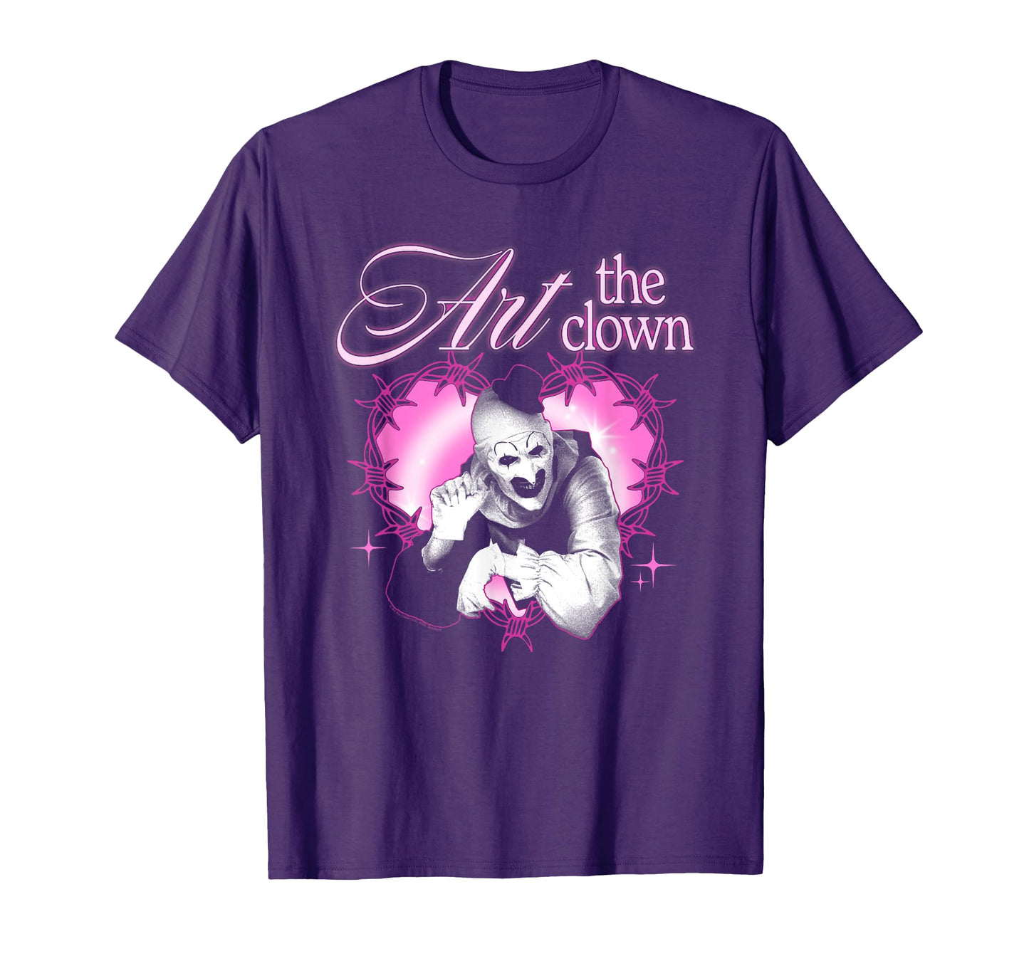 Terrifier Barbed Wire Heart Pink Logo Horror Movie T-Shirt