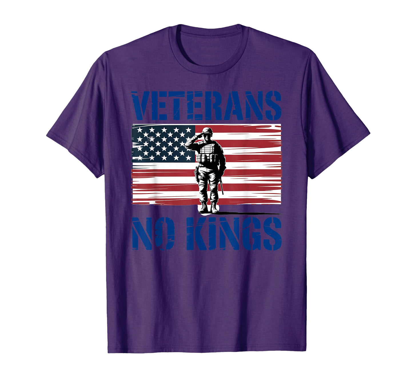 No Kings Veterans Patriotic Men America Flag No King T-Shirt