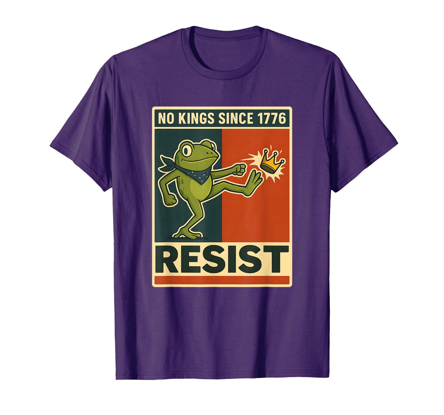 Frog Portland Protest Resist No Kings Since 1776 Vintage T-Shirt
