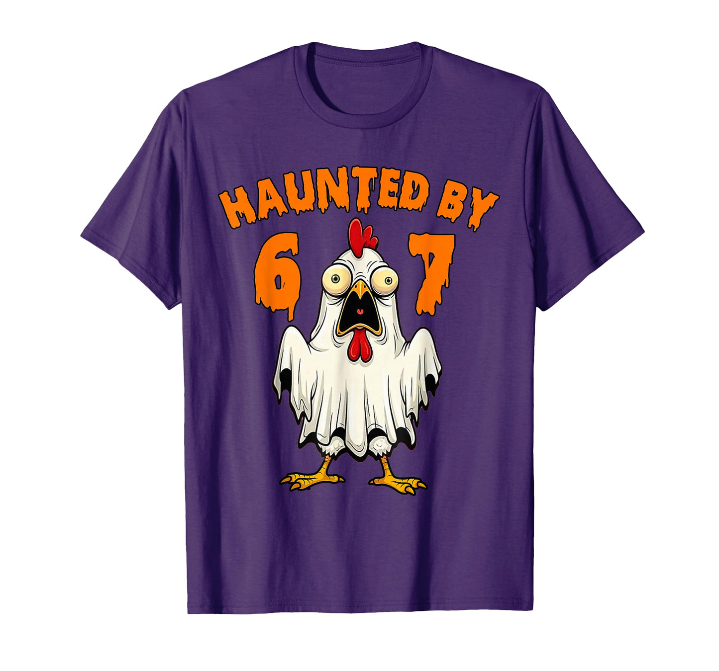 Haunted by 67 Funny Ghost Chicken Meme Halloween Costume T-Shirt