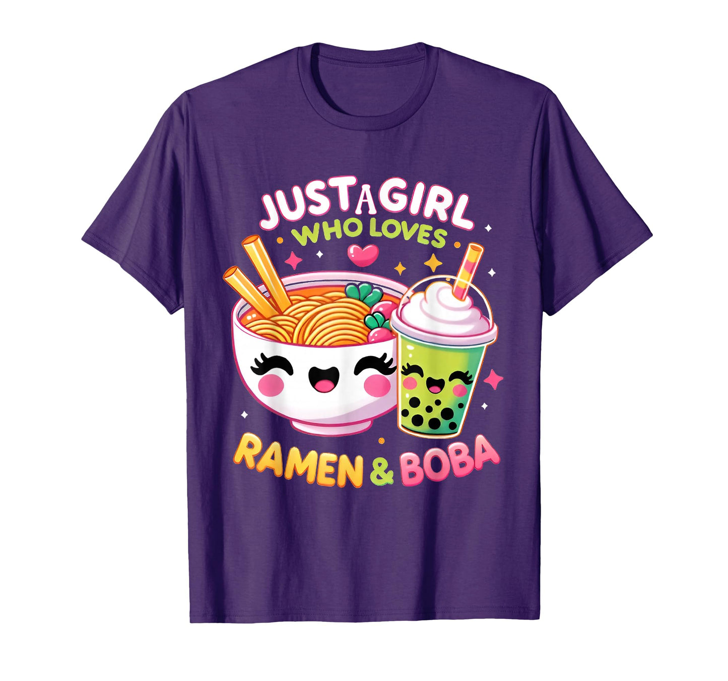 Just A Girl Who Loves Boba Tea And Ramen Bubble Tea Japanese T-Shirt