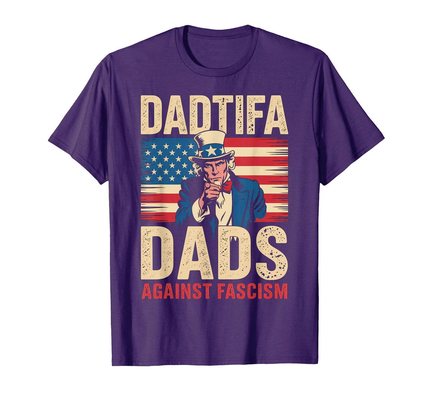 DADtifa Dads Against Fascism USA Flag Resist No Kings Father T-Shirt