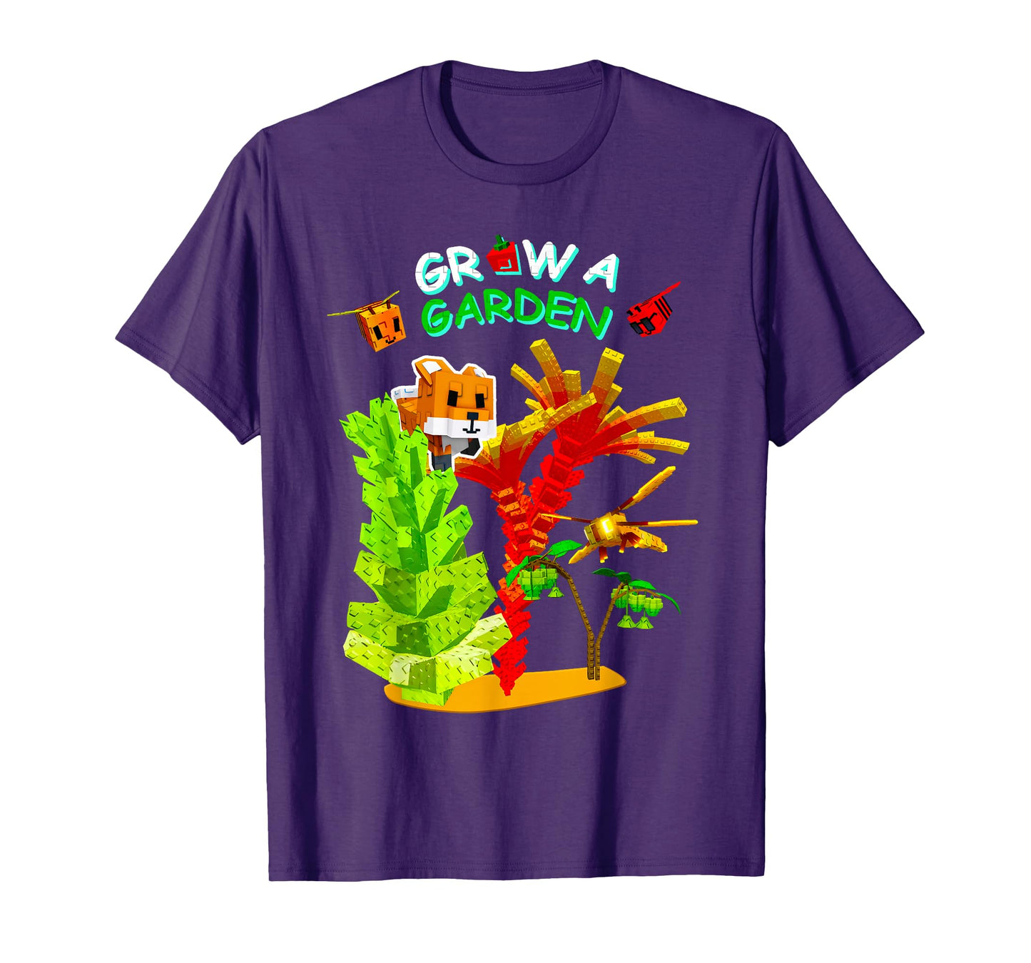 Grow A Garden Romanesco Burning Bud Fox Disco Bee Gamer T-Shirt