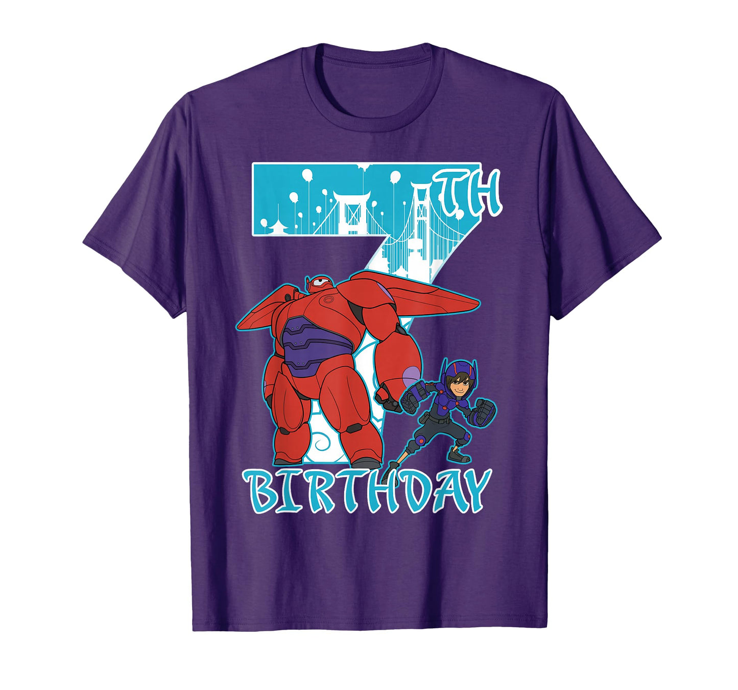 Disney Big Hero 6 Baymax Hiro 7th Birthday Graphic T-Shirt T-Shirt