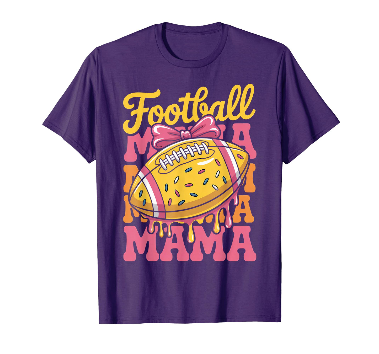 Football Mama Ice Cream Drip Men Women Game Football Drip T-Shirt