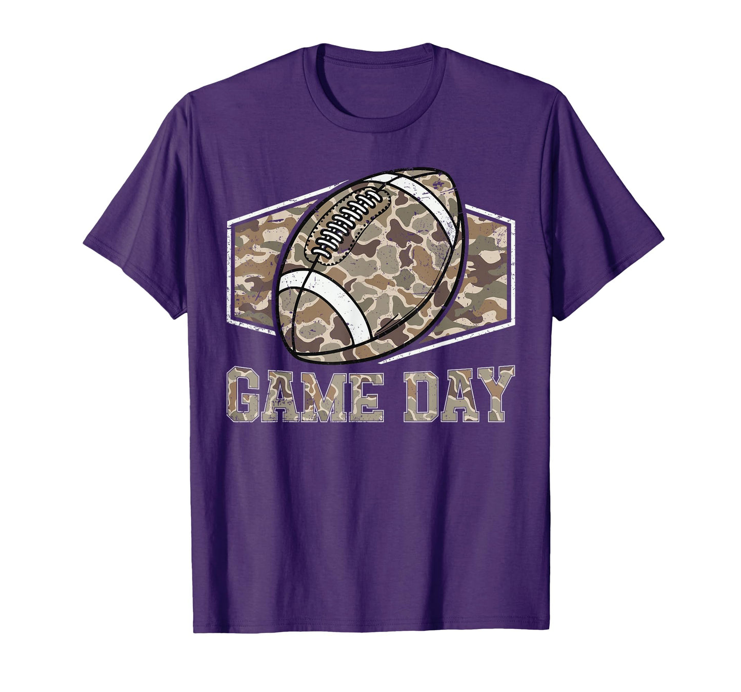 Retro Game Day Camouflage Old Camo Football Season Men Boys T-Shirt