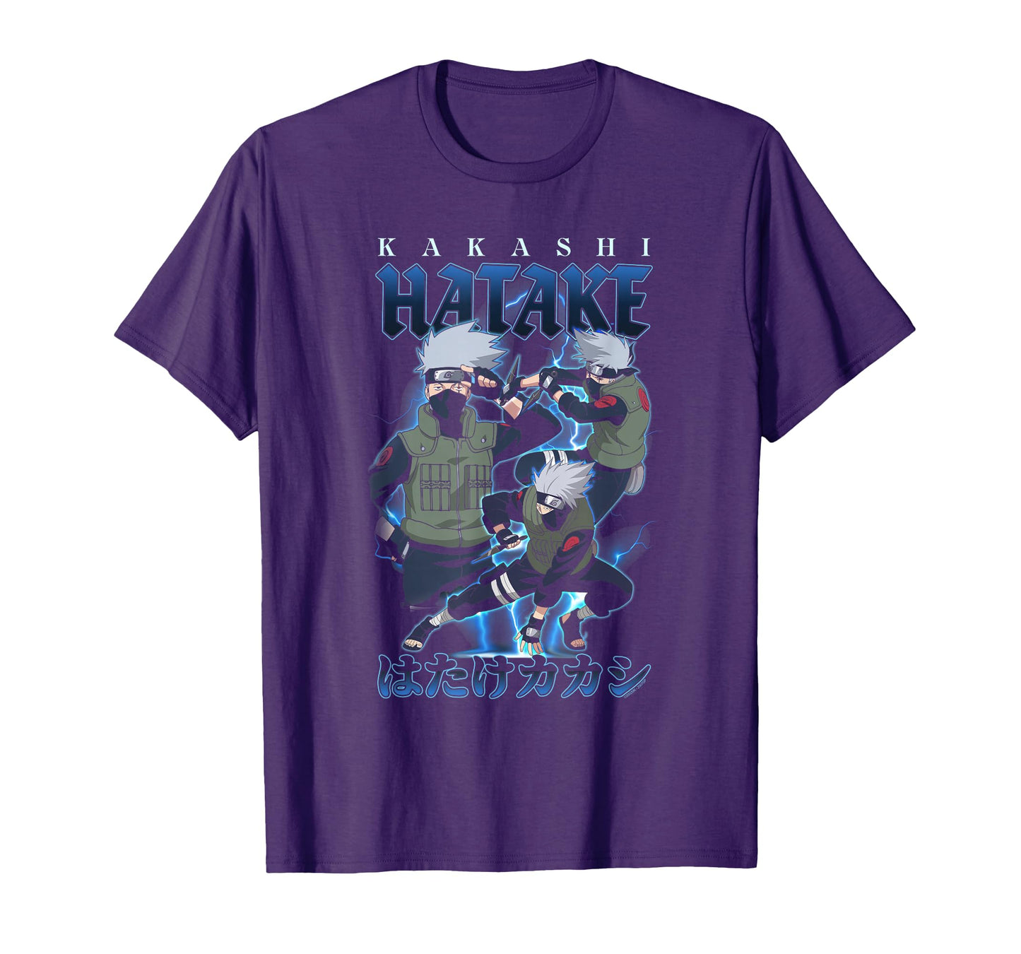 Naruto Shippuden Retro Kakashi Lightning Poses Anime T-Shirt