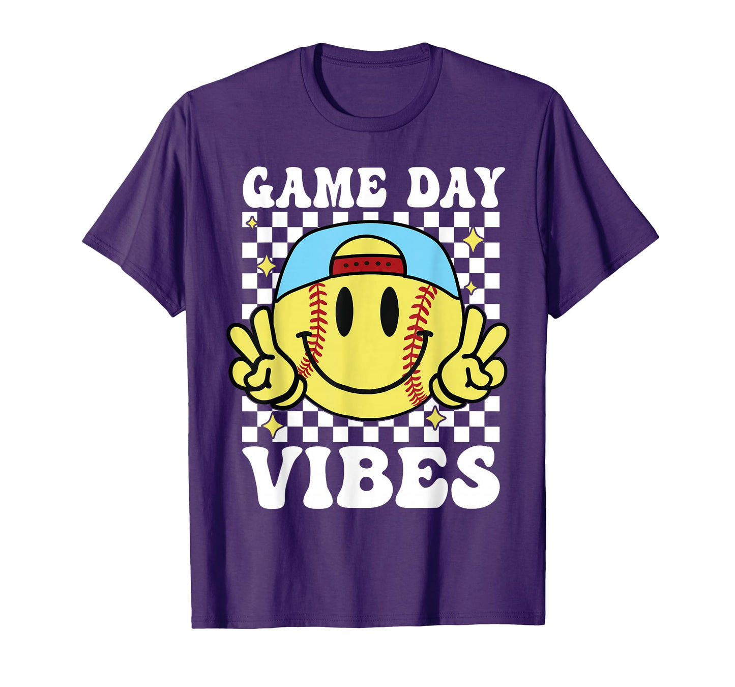 Softball Game Day Vibes Retro Groovy Game Day Girls Women T-Shirt