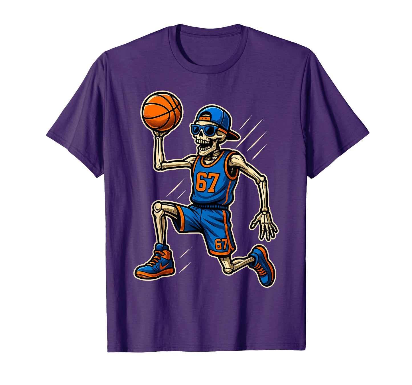 67 Skeleton Six Seven Meme Basketball 6 Halloween 7 Costume T-Shirt