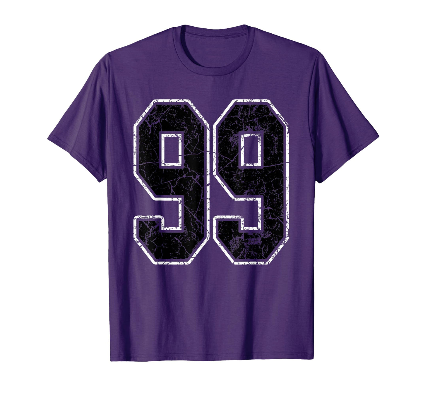 Black and White Number 99 Jersey Player Uniform #99 Fan T-Shirt
