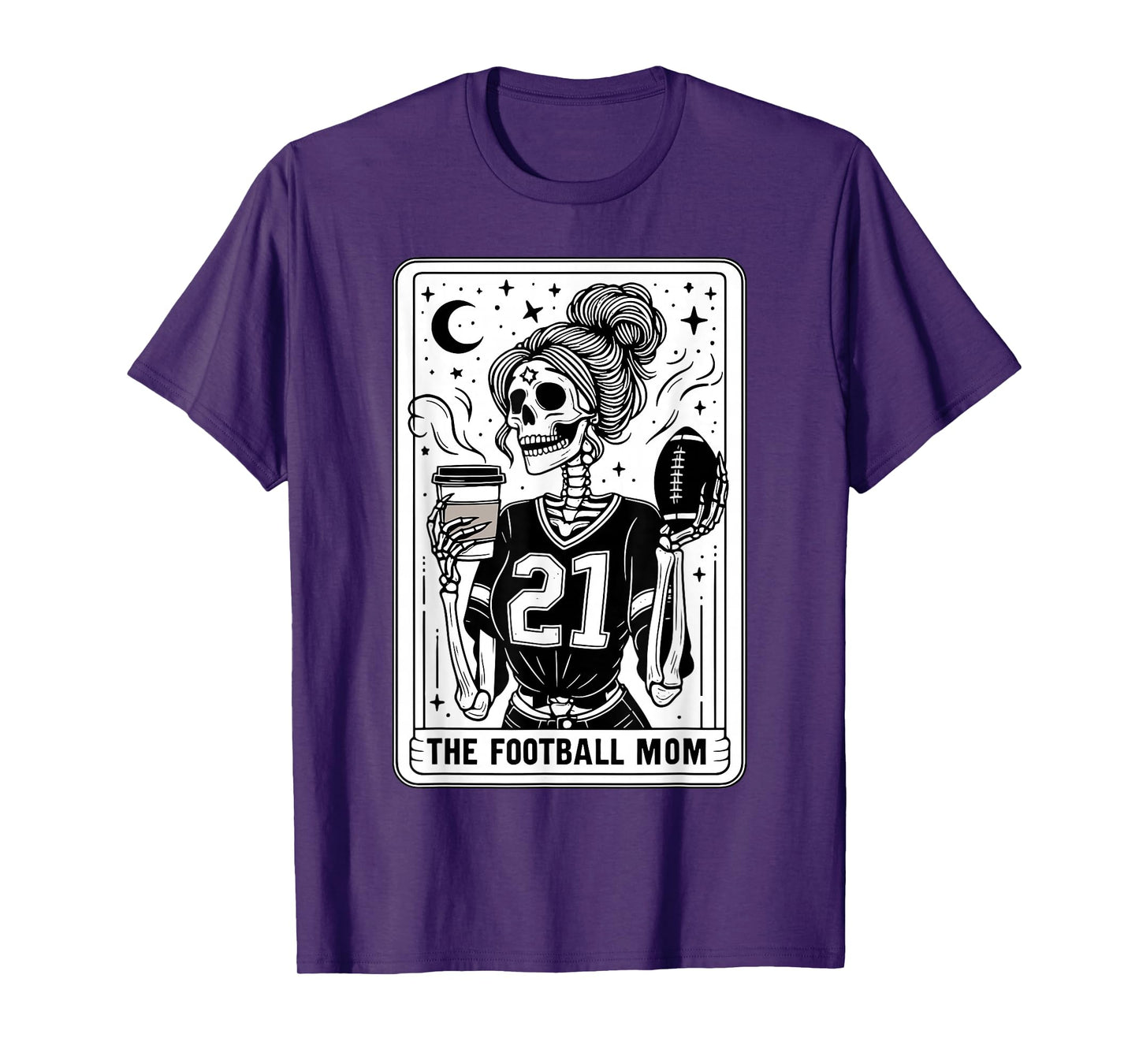 Football Mom Tarot Card Skeleton Football Mama Witch vibes T-Shirt