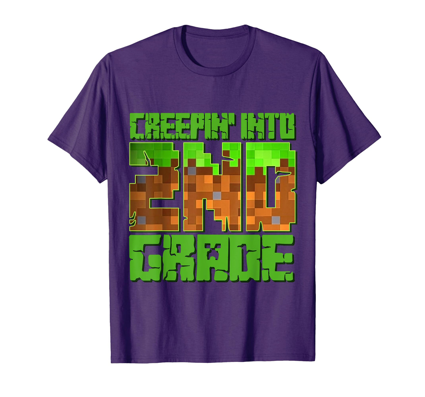 Creepin’ Into 2nd Grade Kids Boy Gamer Pixel Back to School T-Shirt