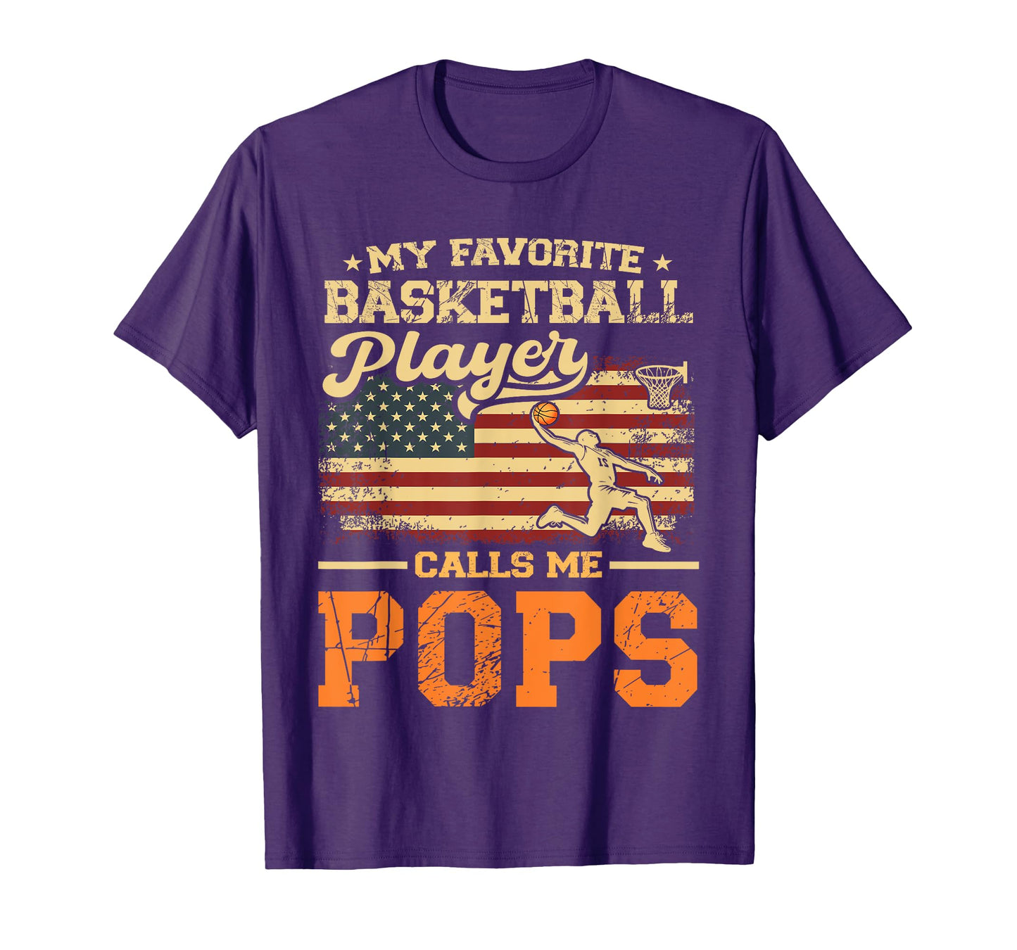 My Favorite Basketball Player Calls Me Pops US Flag T-Shirt