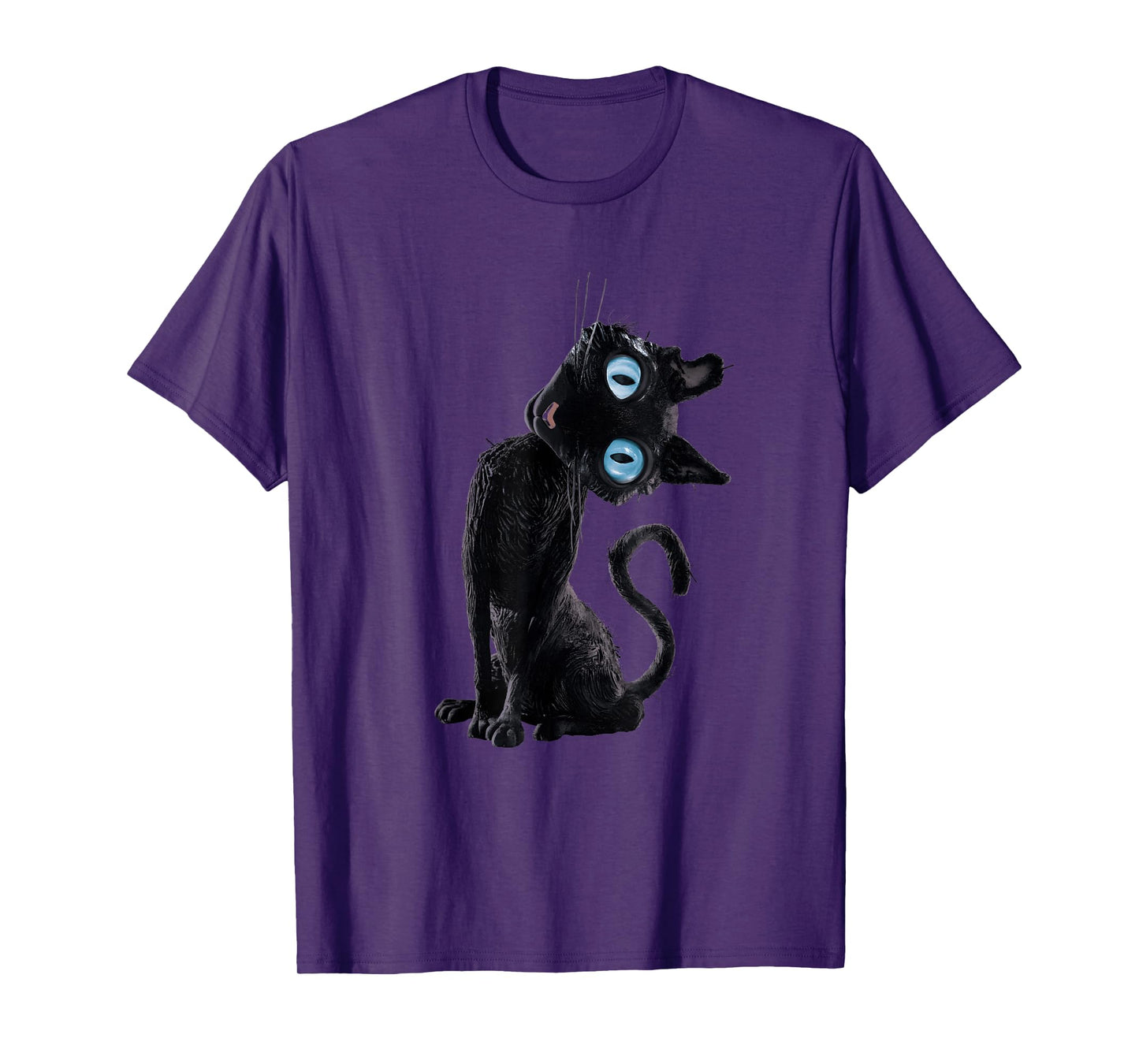 Black Cat Lazy Cute Meme Button Eyes Kitty Lovers T-Shirt