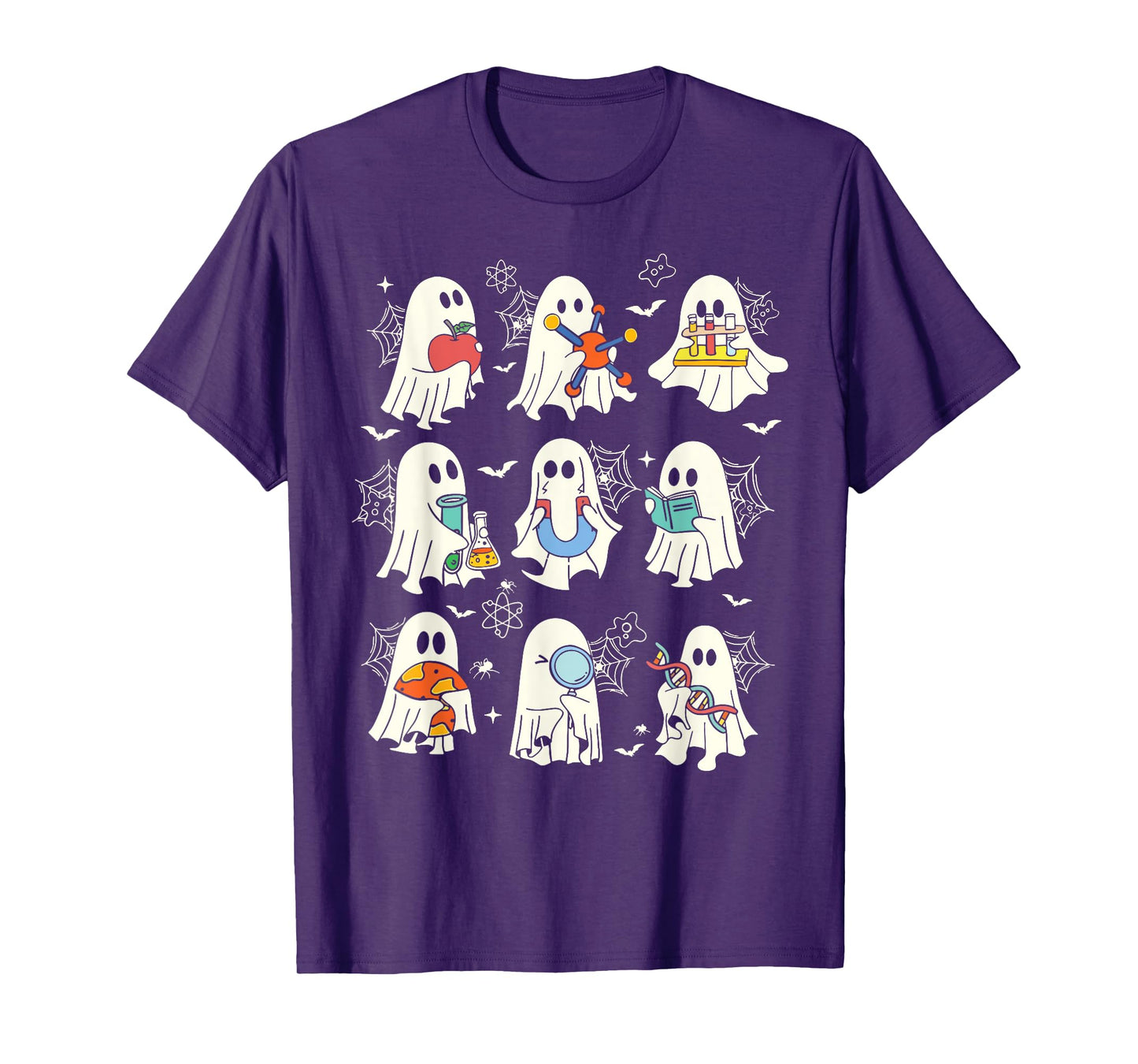 Retro Halloween Science Teacher Ghost Laboratory Teacher T-Shirt