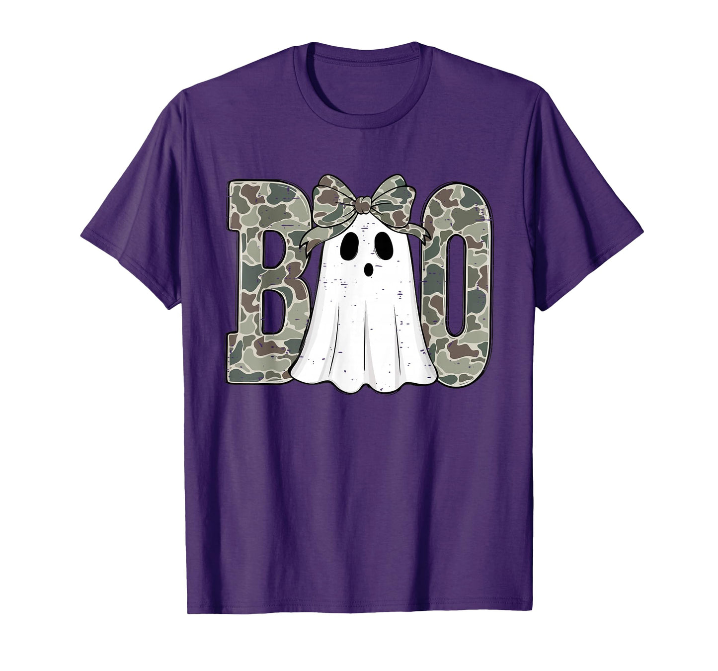 Camo Ghost Boo Spooky Season Fall Halloween Toddler Girls T-Shirt