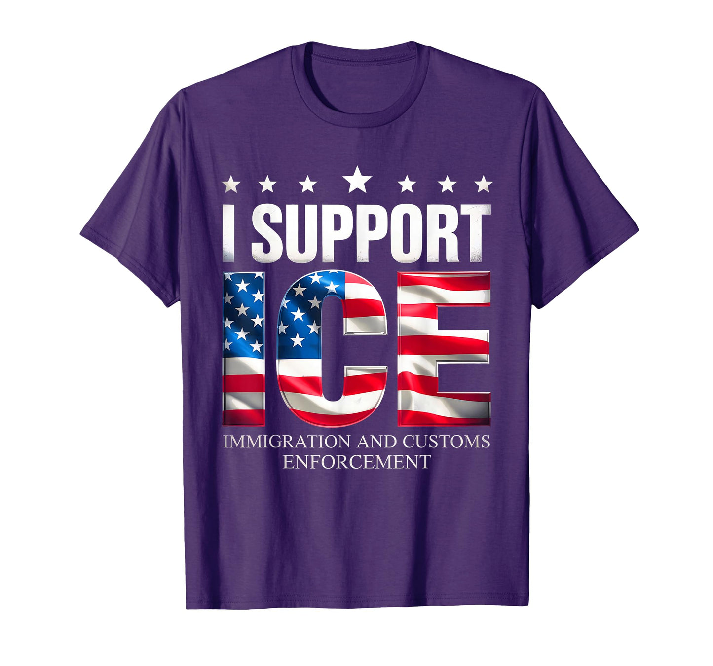 Support ICE Immigration Officers American Flag Border Patrol T-Shirt