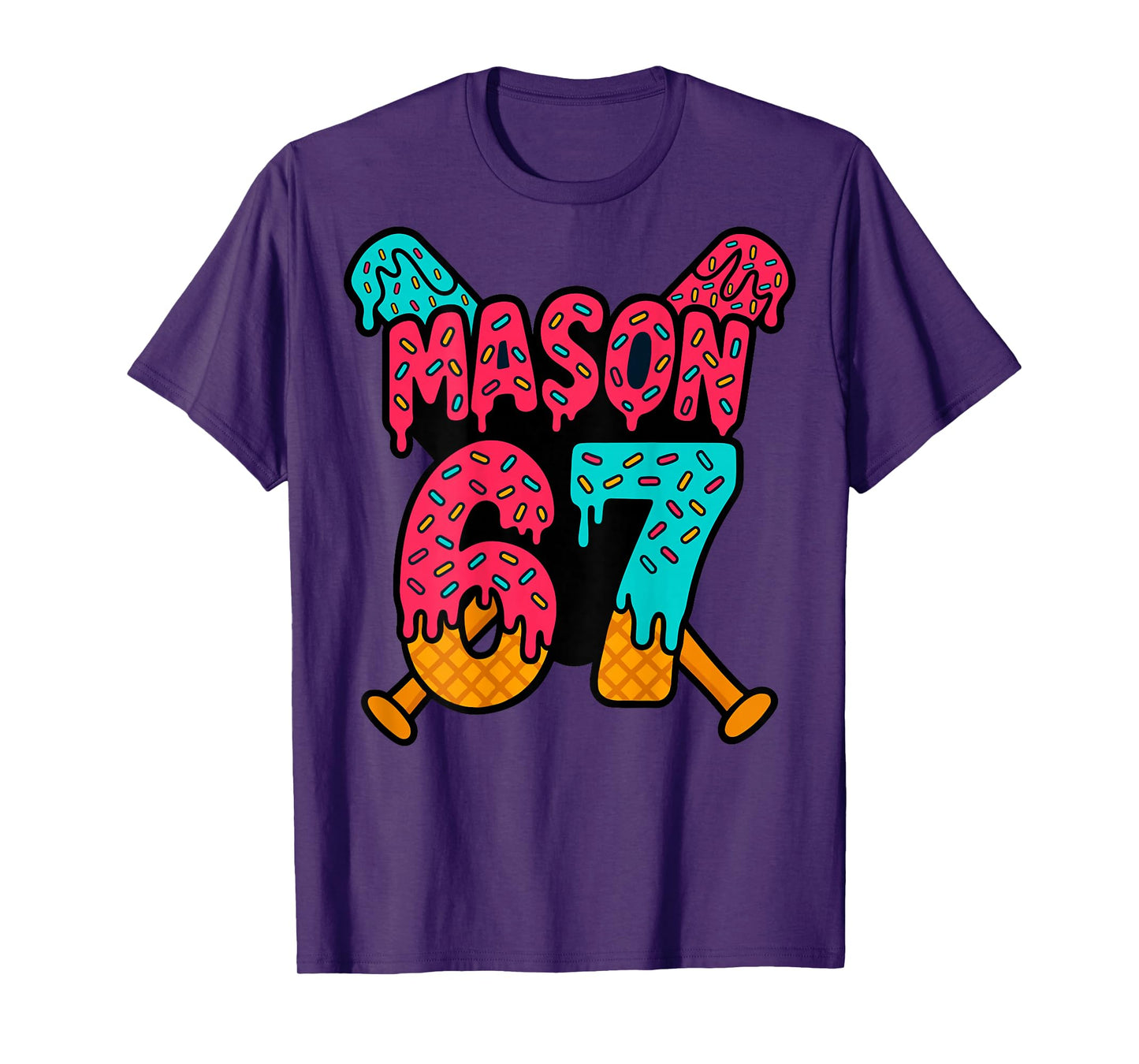 Mason 67 Funny Ice Cream Drip Baseball Meme Design T-Shirt