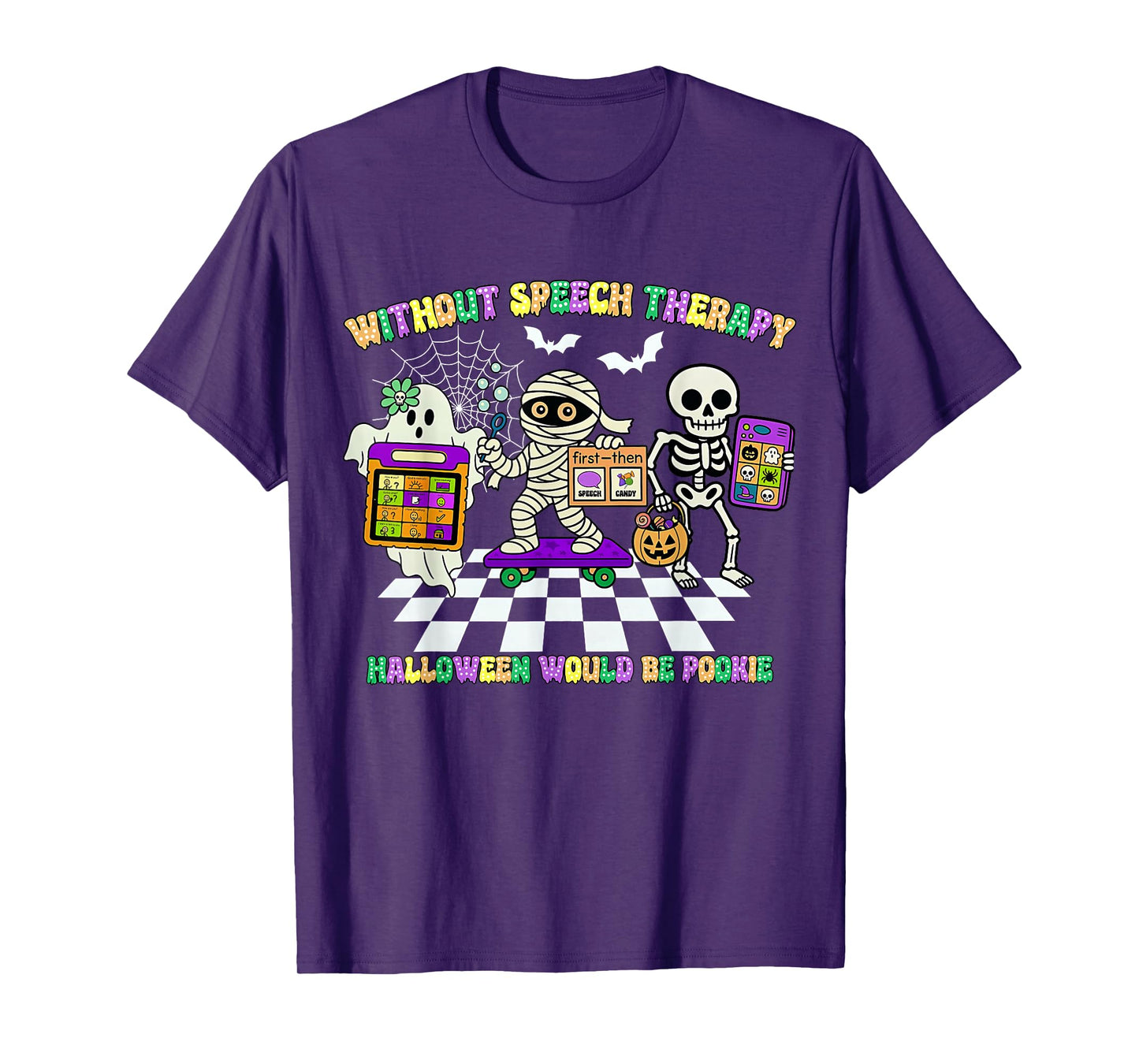 Trick Or Speech Halloween SLP Retro Speech Therapy Halloween T-Shirt