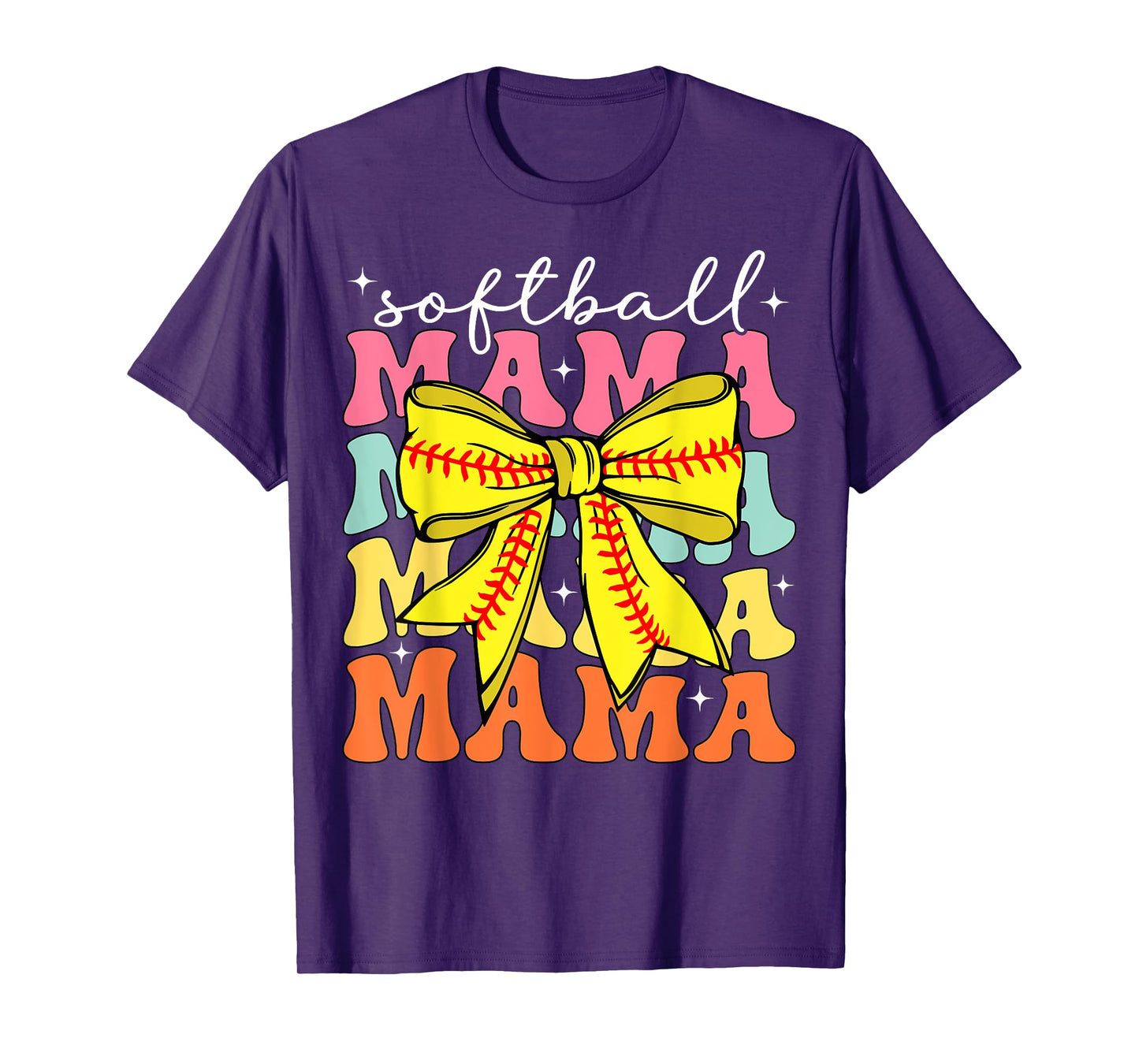 Softball Mama Coquette Bow Softball Mom Mothers Day Game day T-Shirt