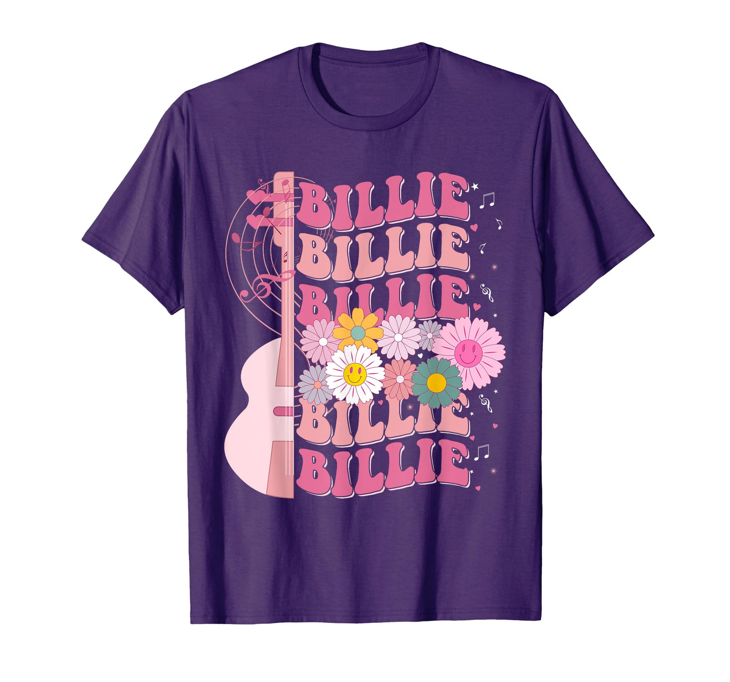 Girl Retro Billie First Name Personalized Groovy 80's T-Shirt