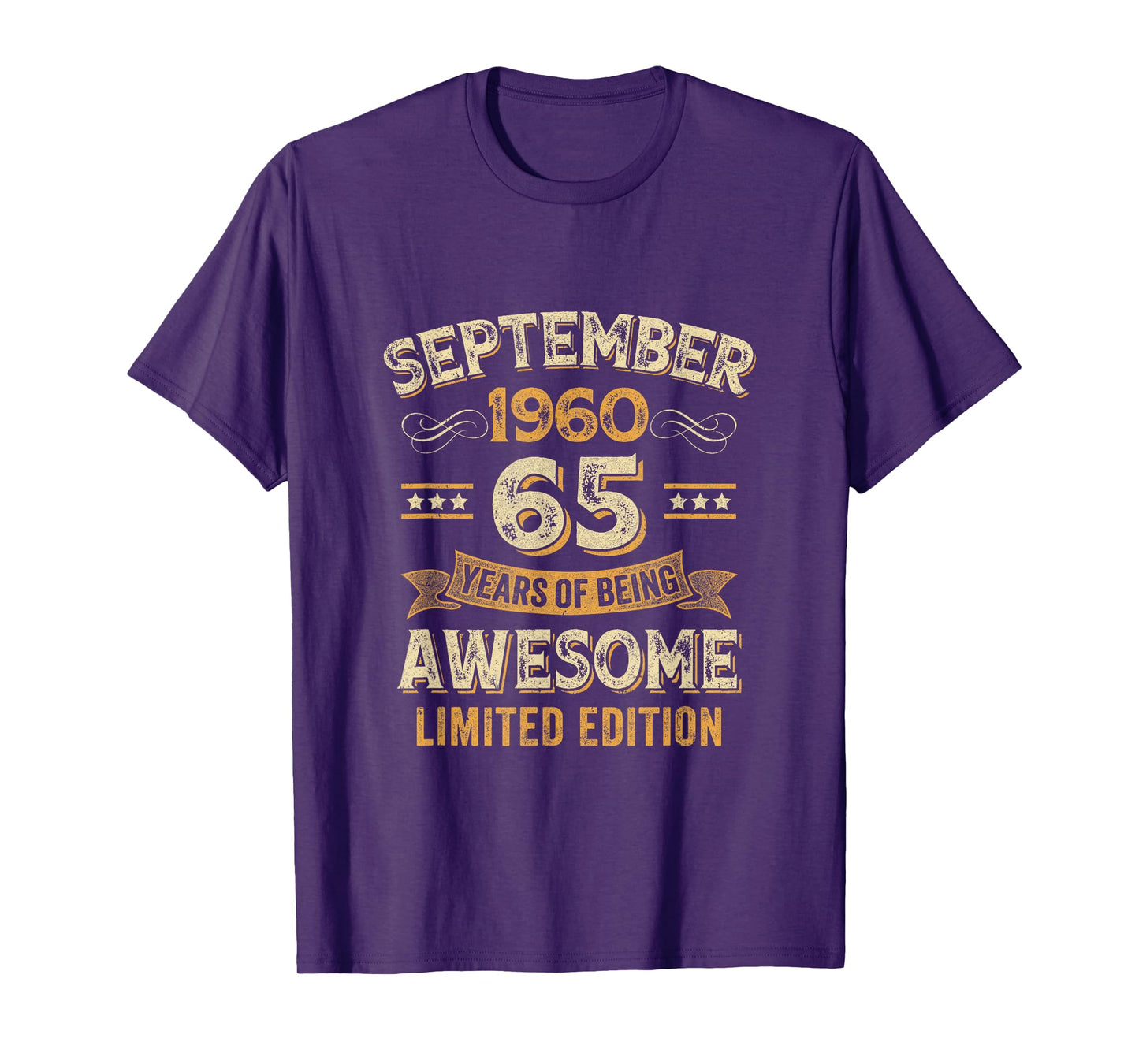 65 Years Awesome Vintage September 1960 65Th Birthday T-Shirt