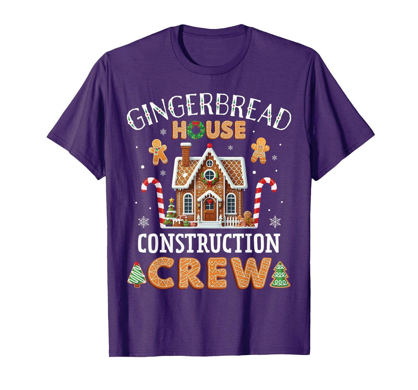 Gingerbread House Construction Crew Kids Men Women Matching T-Shirt