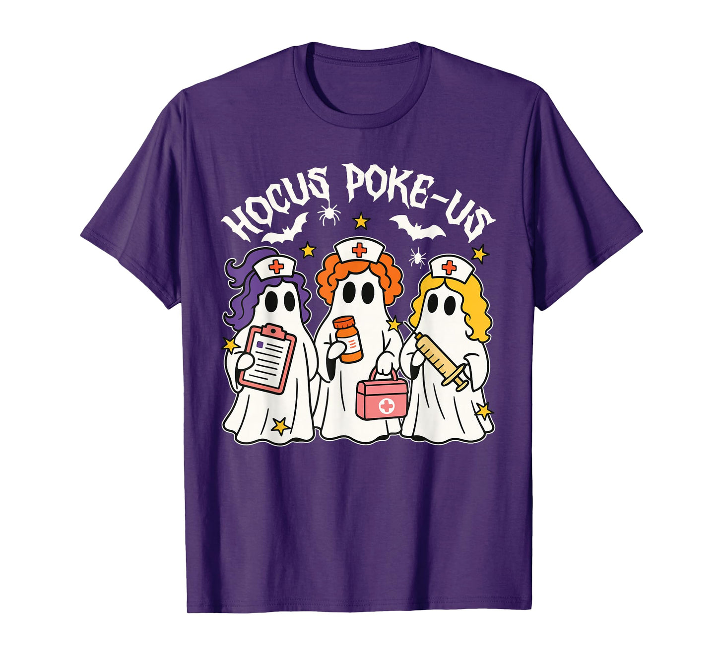 Hocus Poke-us Witch Nurse Halloween Medical Lab Tech Spooky T-Shirt