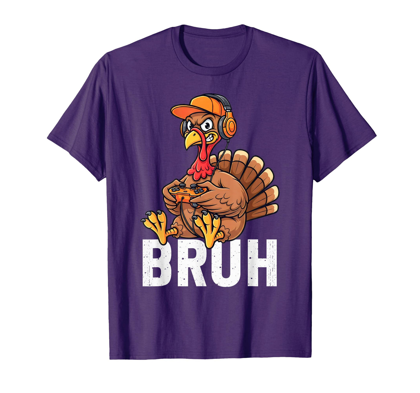 Bruh Turkey Gamer Funny Thanksgiving Video Gaming Boys Kids T-Shirt