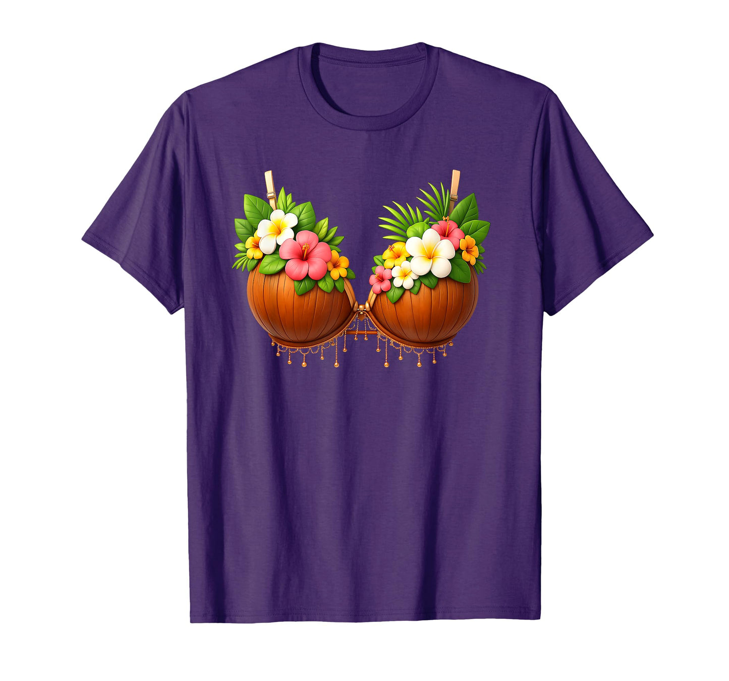 Coconut Bra Halloween Costume DIY Funny Summer Hawaiian T-Shirt