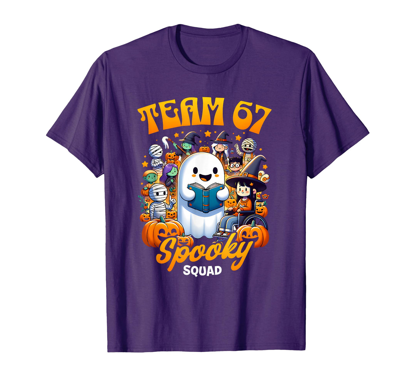 Team 67 Spooky Squad Funny Six Seven Meme 6 7 Halloween T-Shirt
