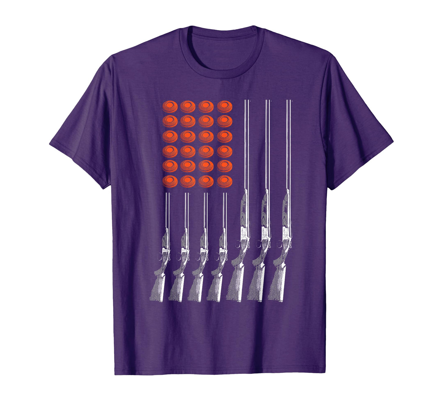 American Flag Trap Shooting Funny Skeet Sport Gift Men Women T-Shirt