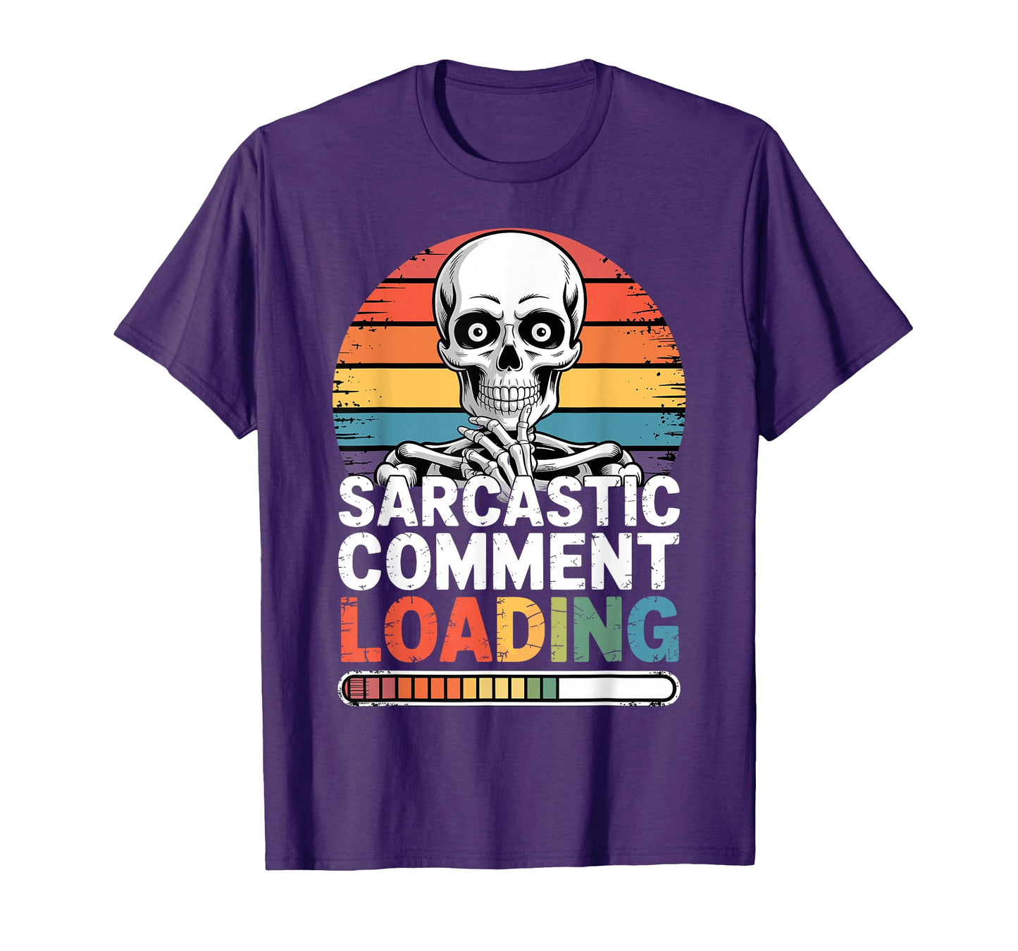 Funny Vintage Humor Skeleton Sarcastic Comment Loading T-Shirt