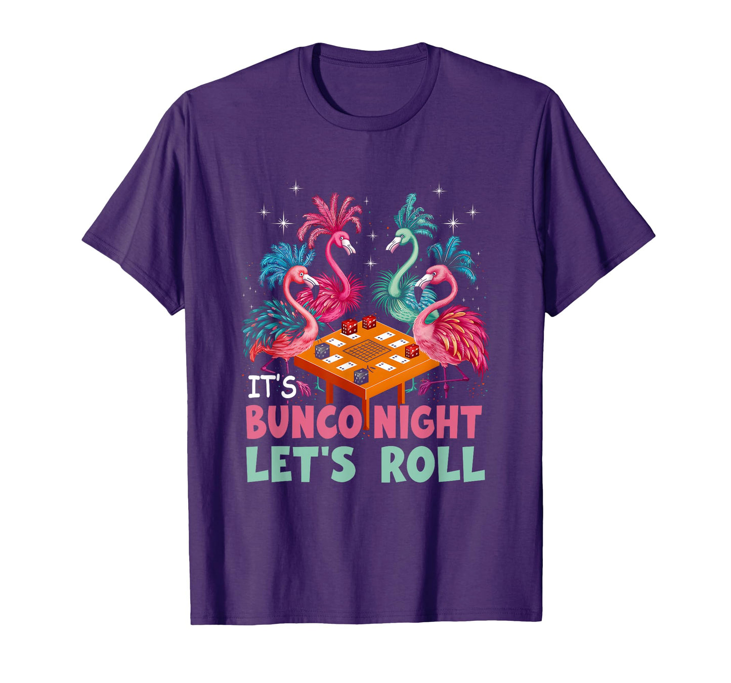 Bunco Night Pink Flamingo Bunco Game Dice Tropical Gambling T-Shirt