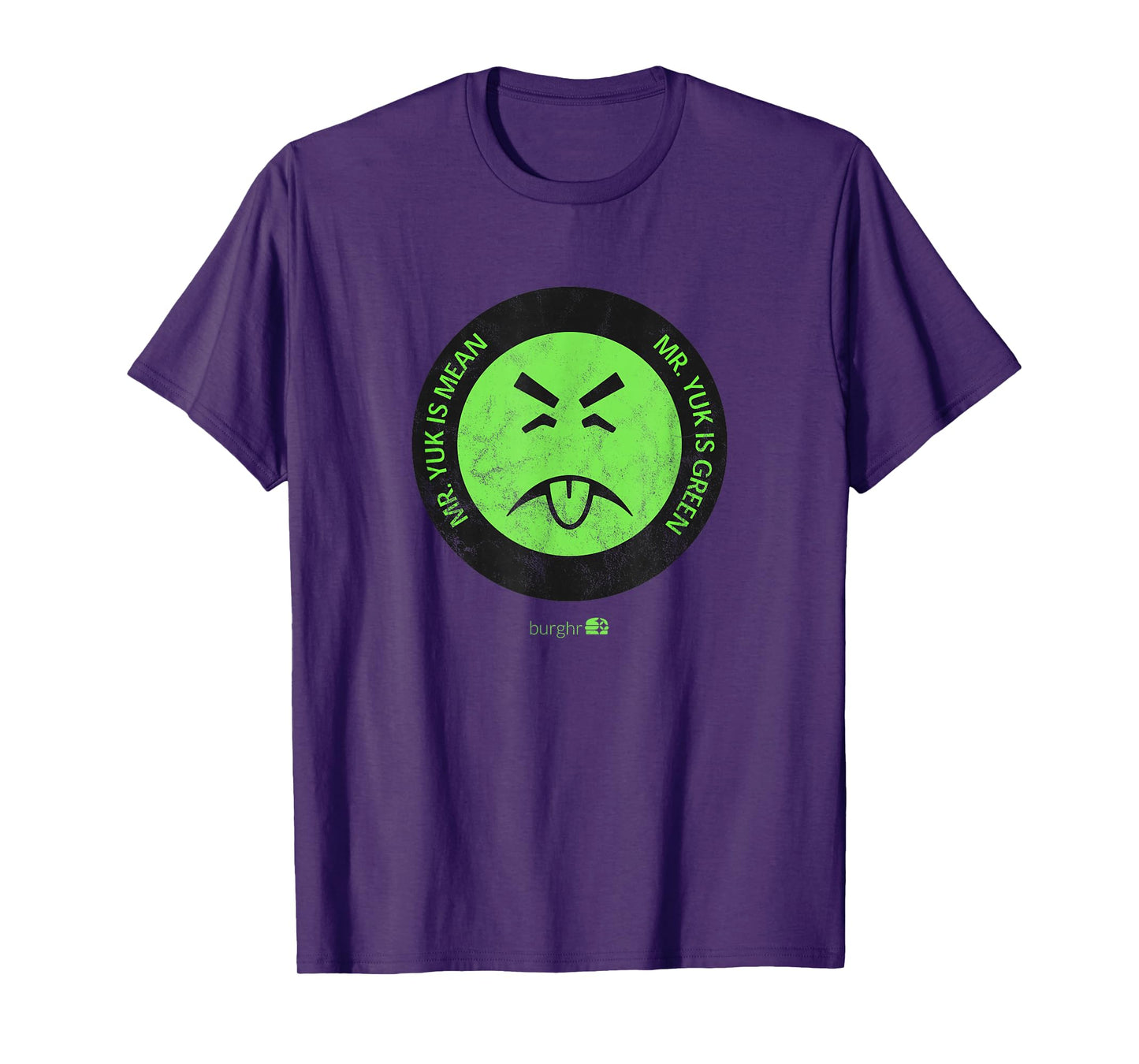 Burghr Men's Mr. Yuk Retro Pittsburgh Themed Green Cartoon T-Shirt