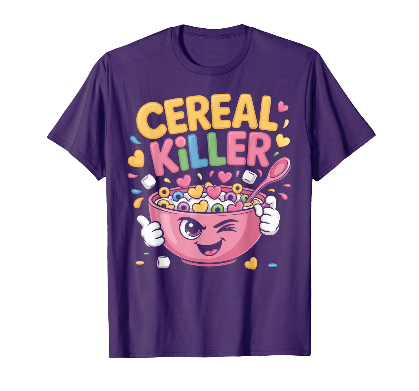 Cereal Killer Cartoon Bowl Funny Breakfast T-Shirt