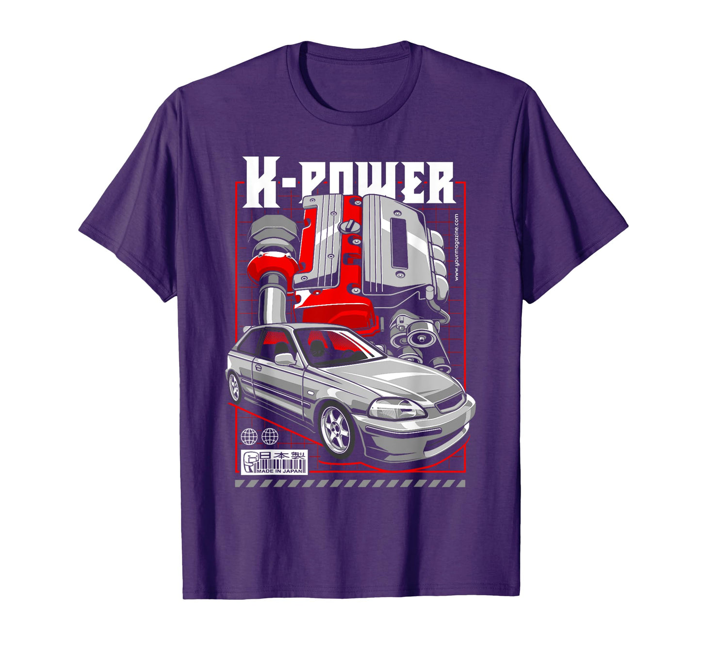 Civic EK K Engine Type R Japanese Car T-Shirt