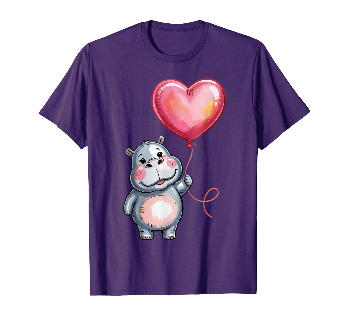 Hippo Heart Balloon Hippopotamus Cute Hippo T-Shirt