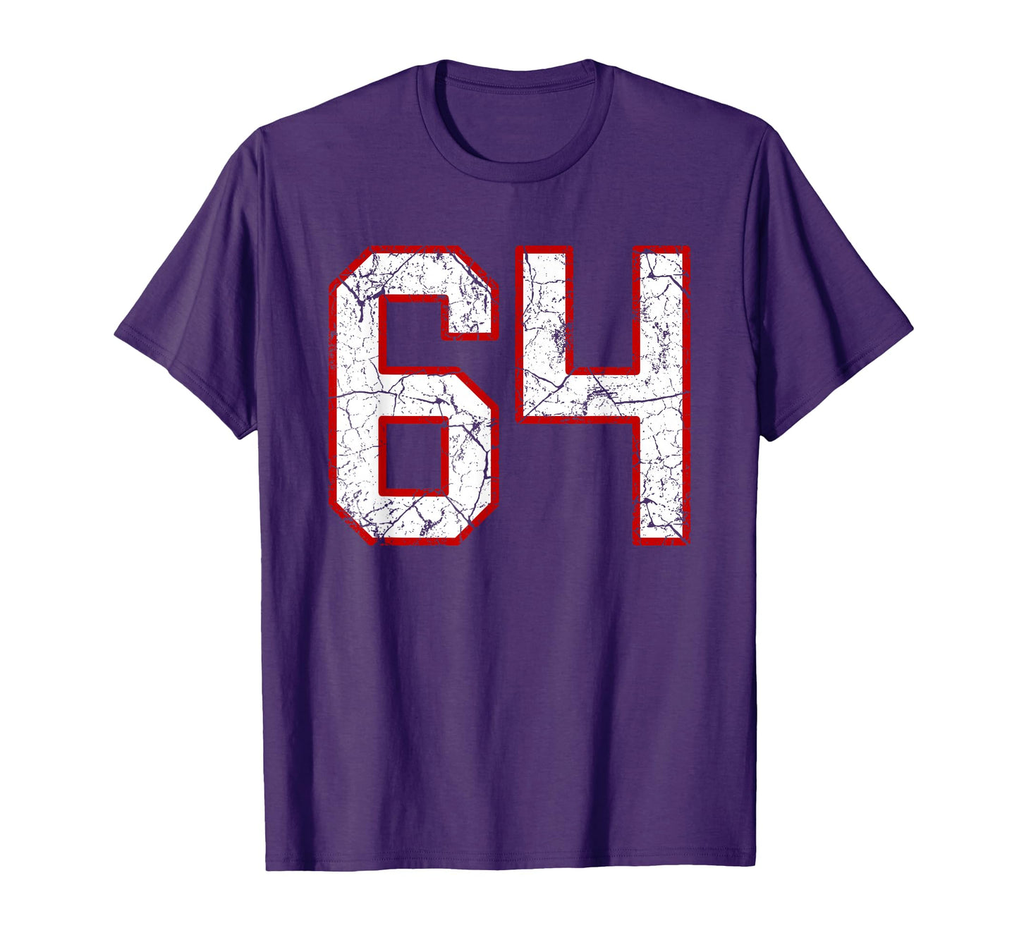 White and Red Sports Number 64 Jersey Uniform Player T-Shirt
