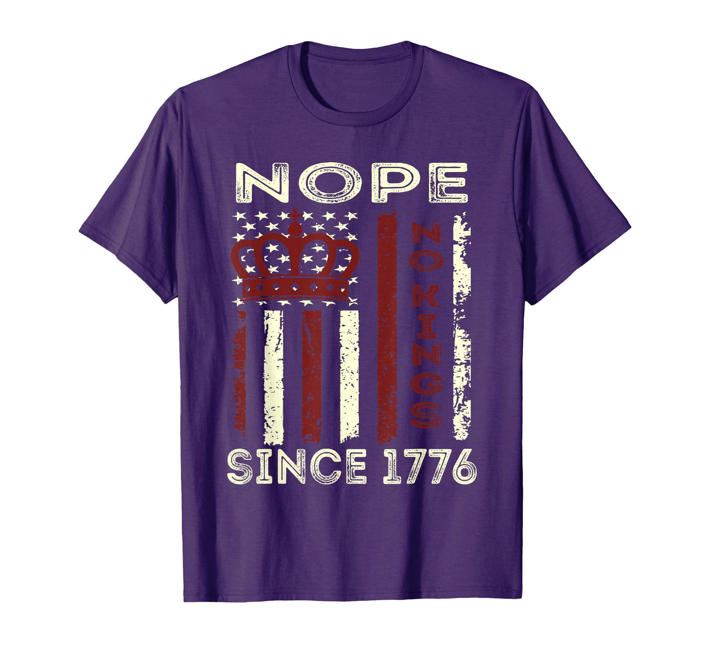 No Kings in America Since 1776 Protest USA Flag Vintage T-Shirt