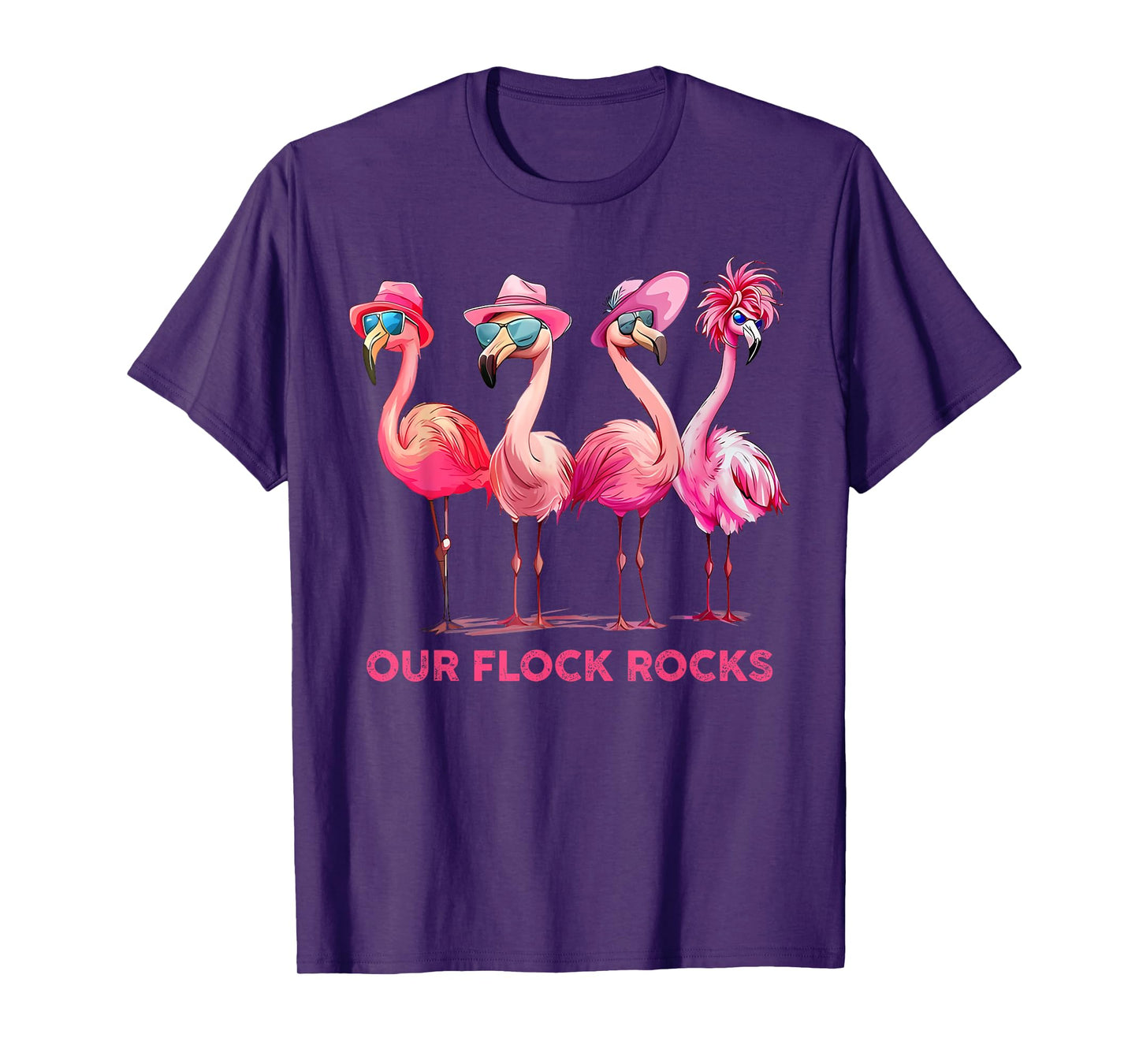 Our Flock Rocks Flamingo Summer Vacation Family Matching T-Shirt