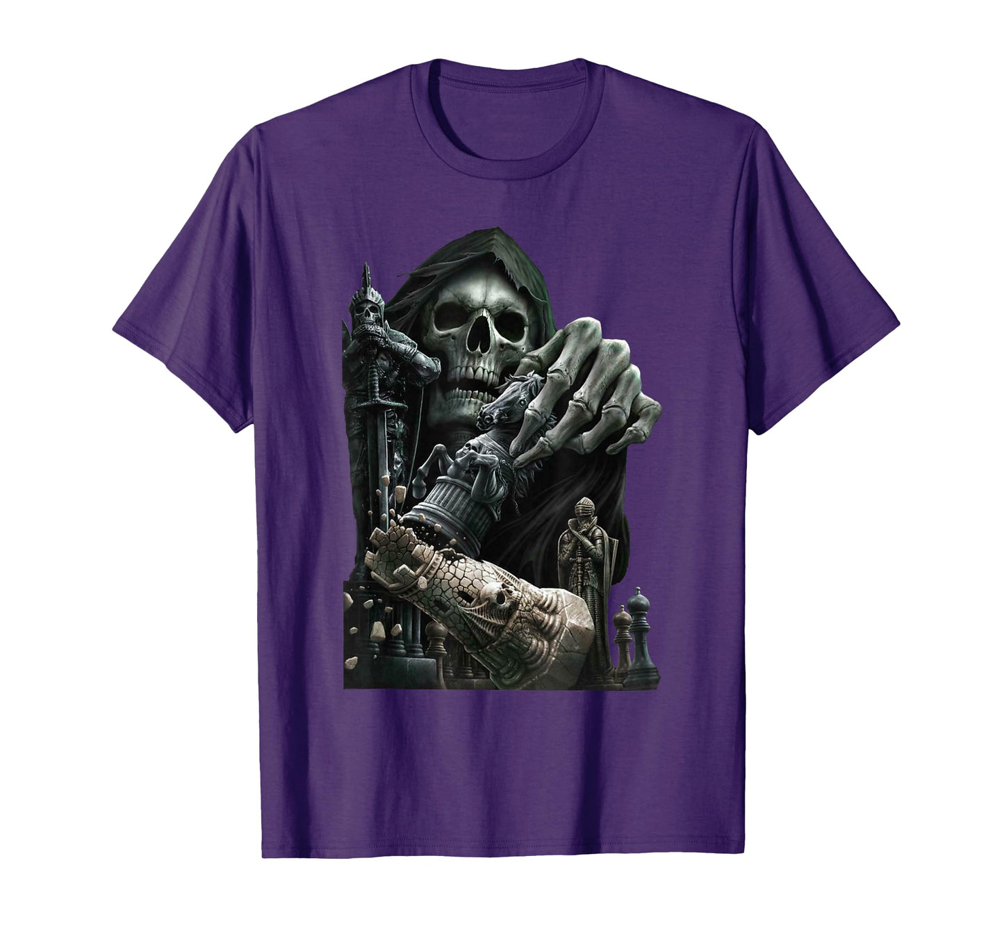Funny Chess Grim Reaper Skull Cool Gothic Chess Lover Gift T-Shirt