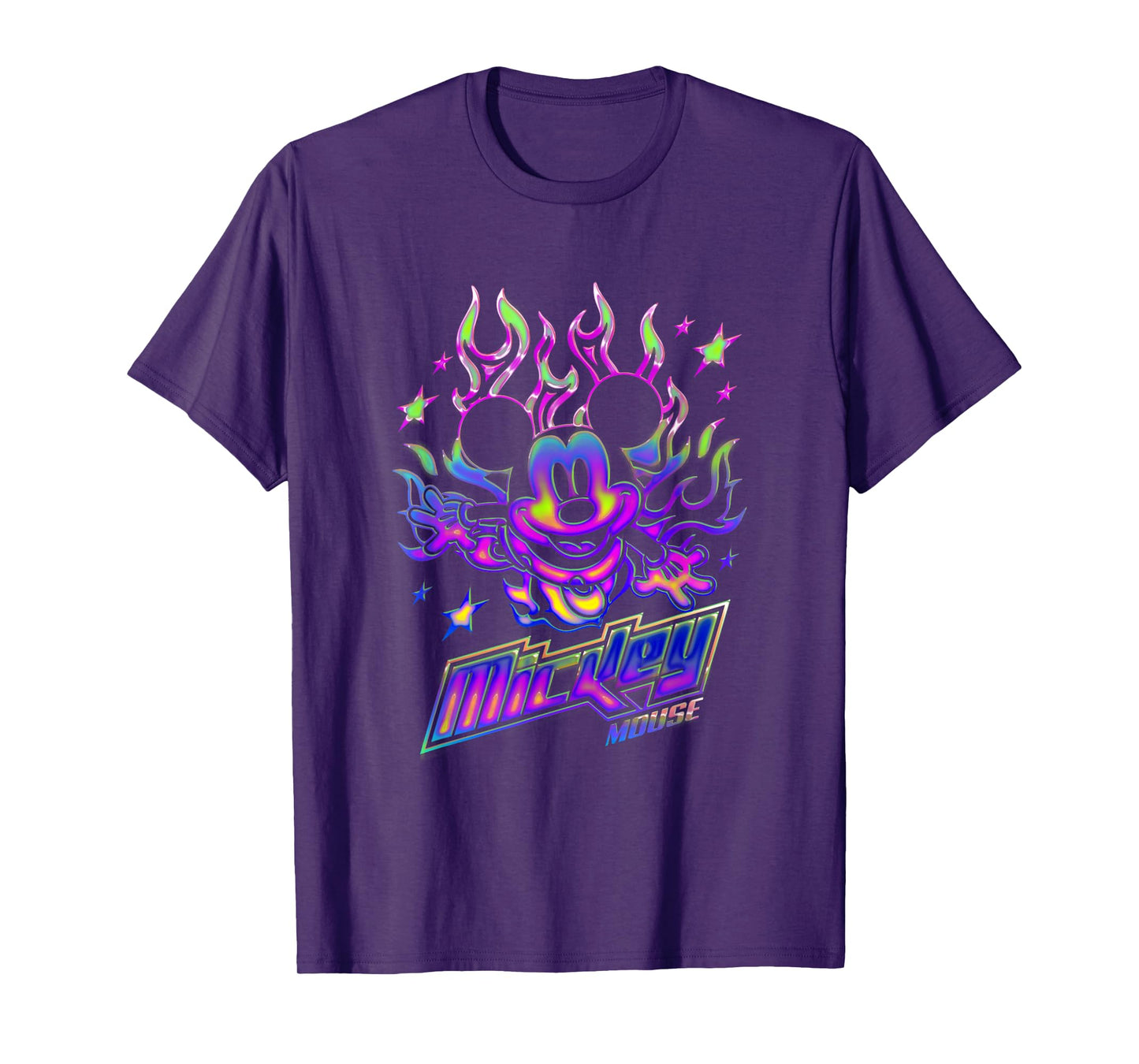 Disney Mickey and Friends Holographic Flame Style T-Shirt