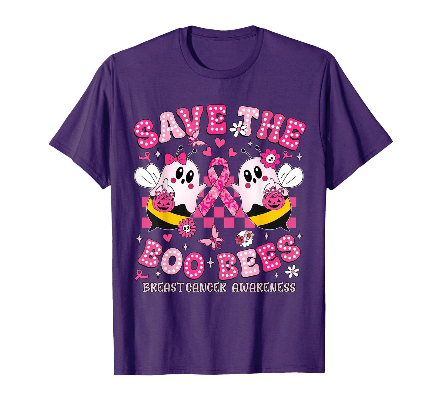 Save The Boo Ghost Bees Breast Cancer Awareness Women Men T-Shirt