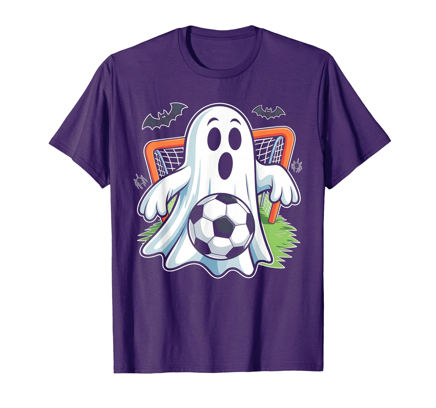 Boo Ghost Playing Soccer Funny Halloween Soccer Costume T-Shirt