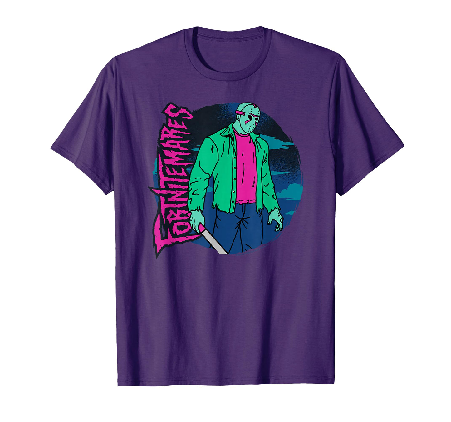 Fortnite Halloween Fortnitemares Jason Voorhees Neon Shot T-Shirt