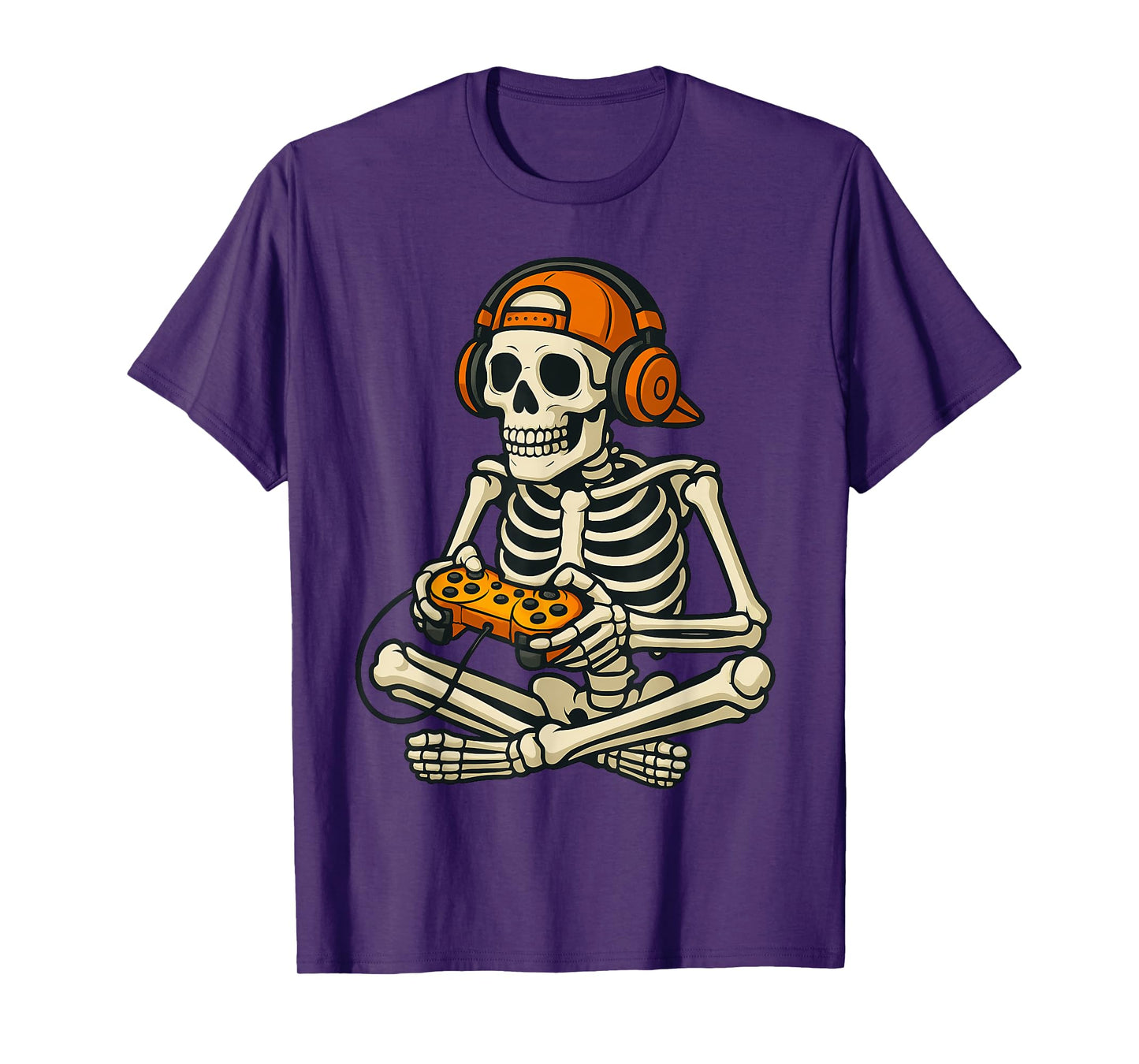 Video Game Skeleton Halloween Gaming Teens Gamer Men Boy Kid T-Shirt