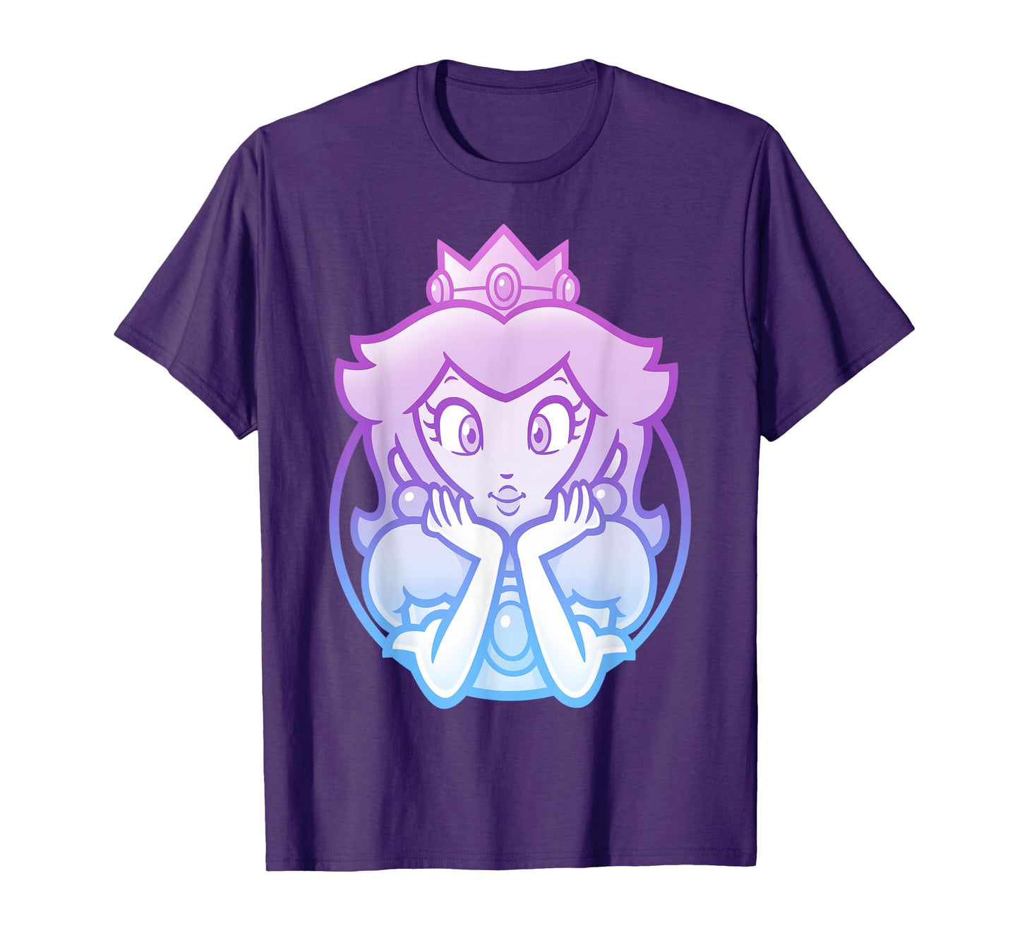 Super Mario Princess Peach Gradient Portrait T-Shirt